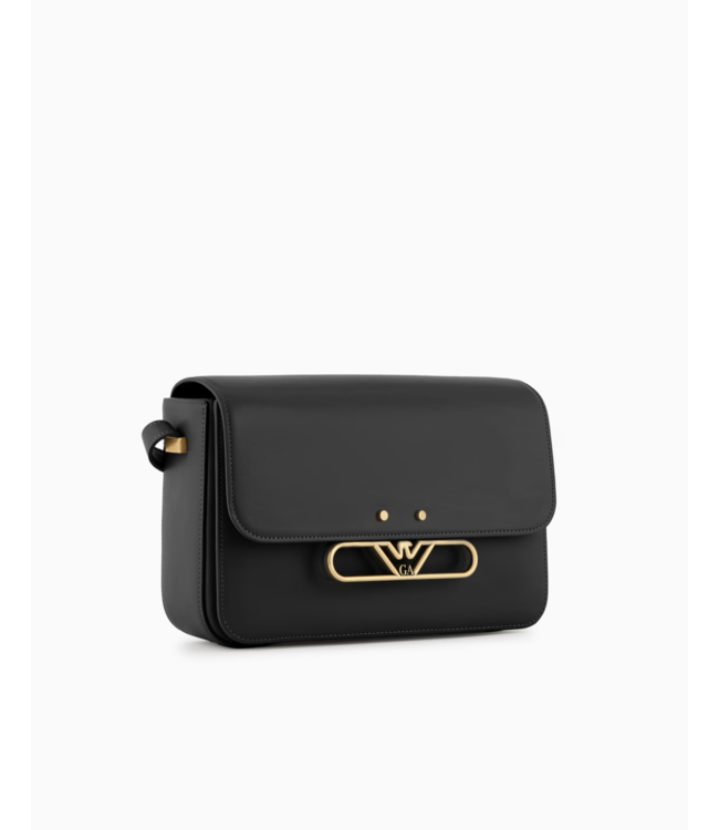EMPORIO ARMANI Smooth Leather Shoulder Bag  with Metal Eagle Logo