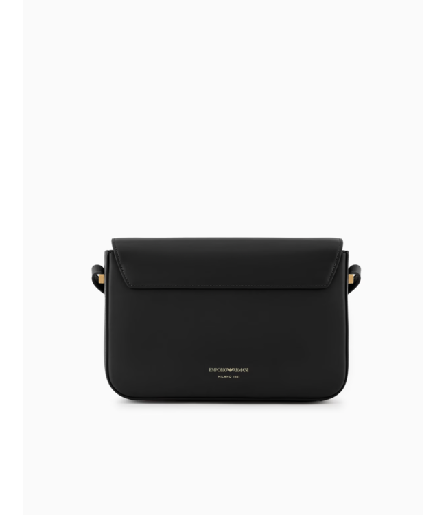 EMPORIO ARMANI Sac à bandoulière en cuir lisse avec logo Eagle en métal