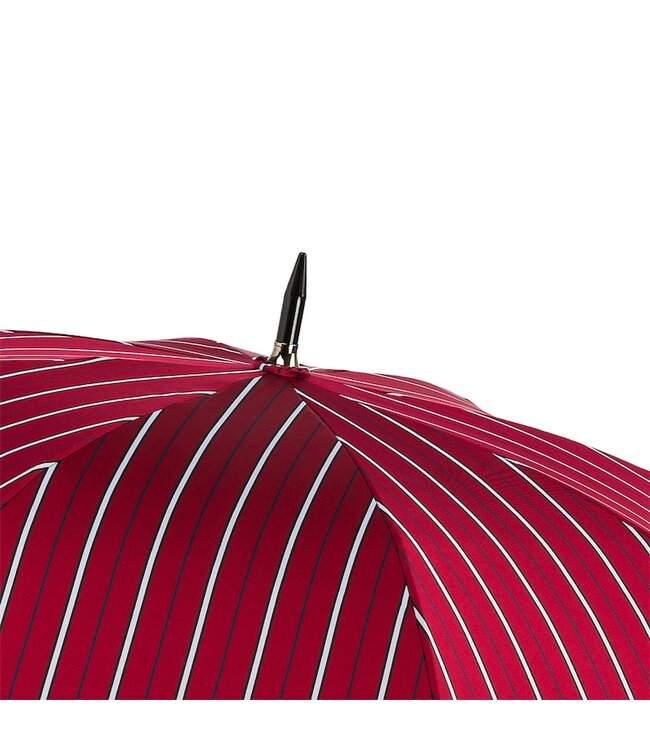 PASOTTI 145 Bruce-3 P - Large Striped Umbrella, Leather Handle
