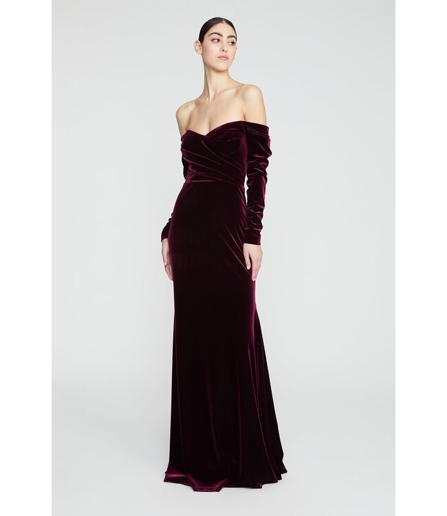 Theia Anita Long Sleeve Gown