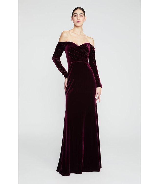 Theia Anita Long Sleeve Gown
