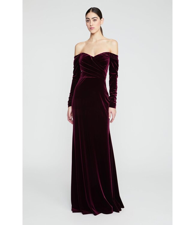 Theia Anita Long Sleeve Gown