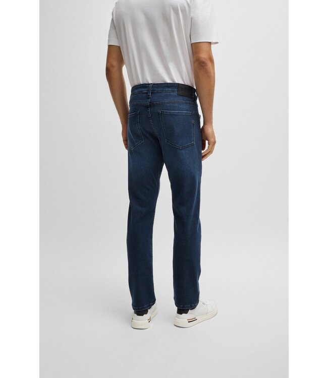 BOSS Slim-fit jeans in blue knitted stretch denim