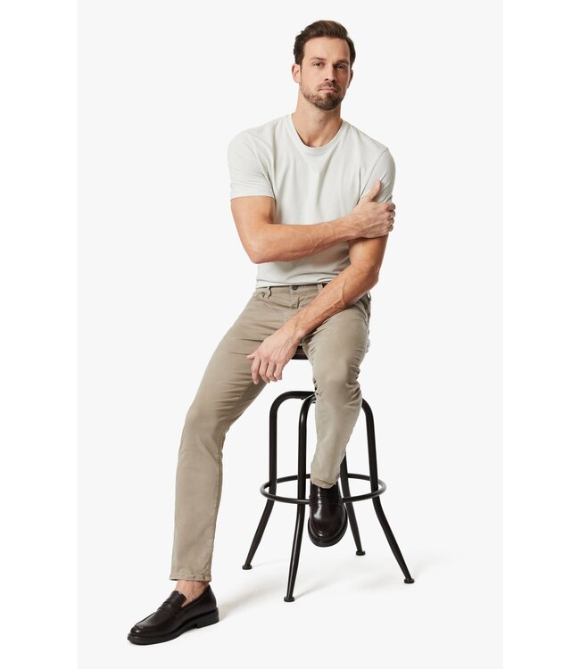 34 HERITAGE Pantalon cool à jambe fuselée en sergé champignon