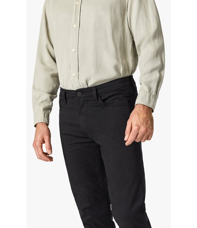 34 HERITAGE Pantalon droit Courage en sergé noir