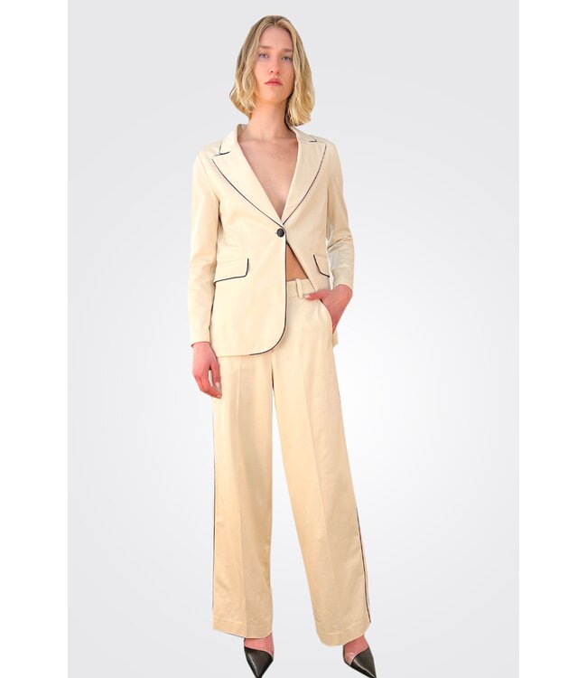 CIRCOLO 1901 Pantalon à jambes larges avec passepoils