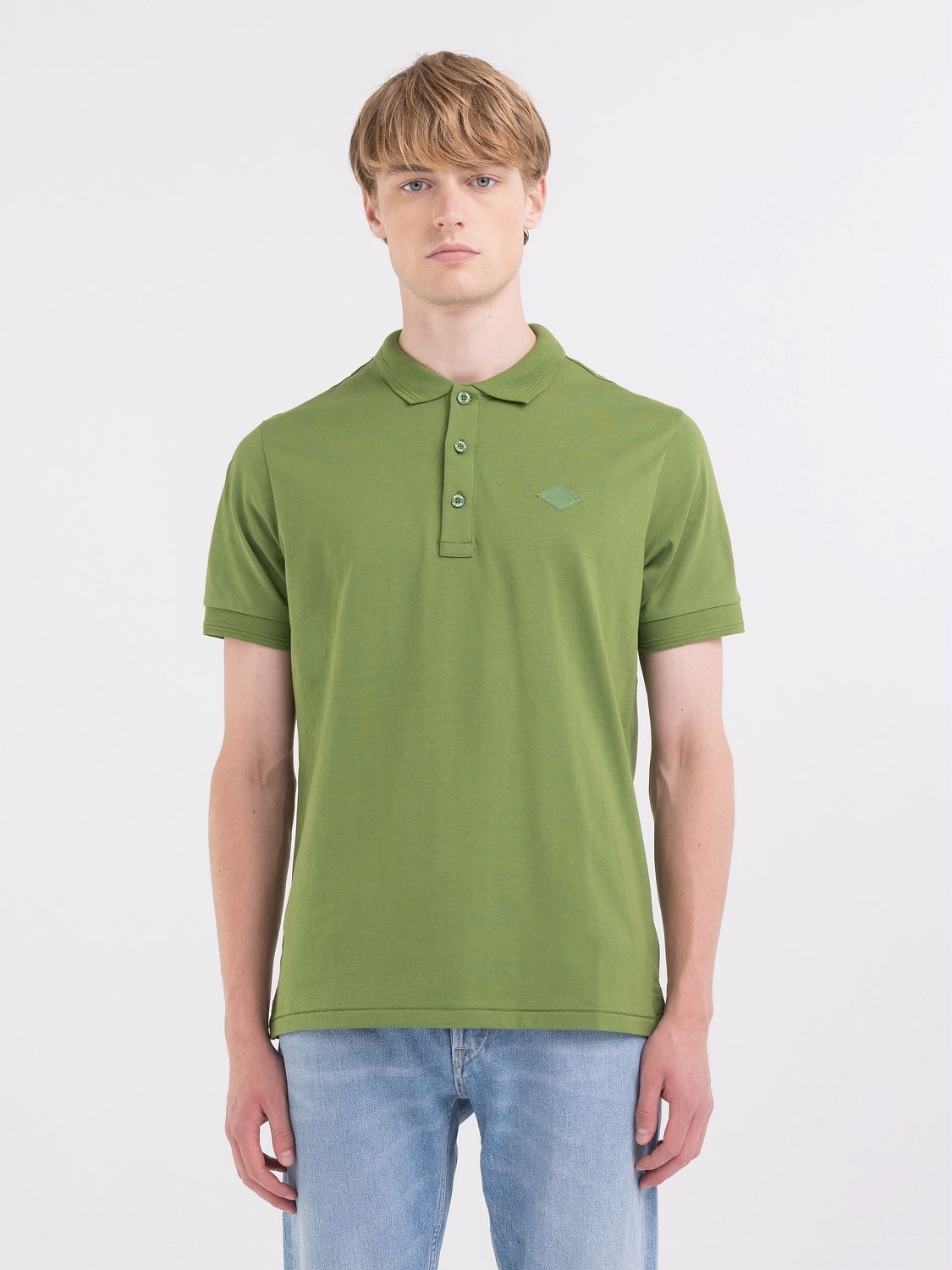 Solid-coloured jersey polo shirt
