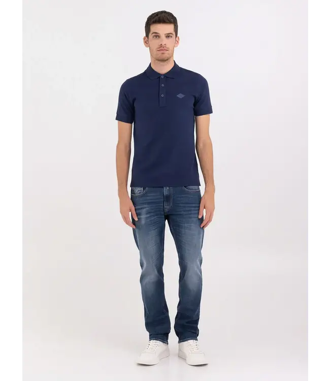 Solid-coloured jersey polo shirt