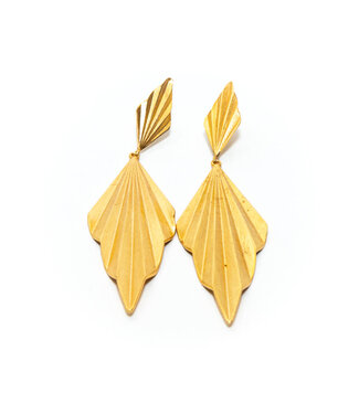 RM KANDY Gold Lozenge Drop Earrings