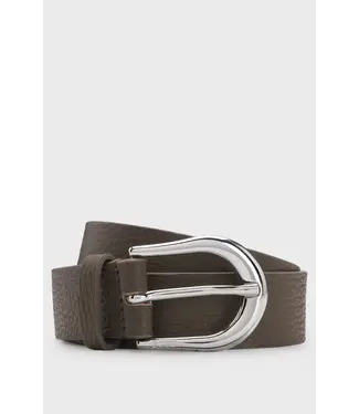 BOSS Ceinture en cuir italien, avec accessoires en argent poli