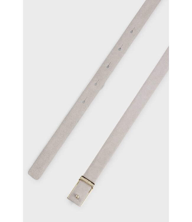 BOSS Italian suede leather belt with logo buckle