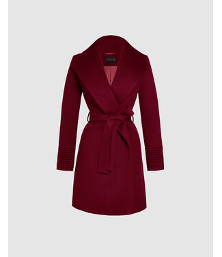 SENTALER Baby Alpaca Mid Length Shawl Collar Wrap Coat SEN23-92590