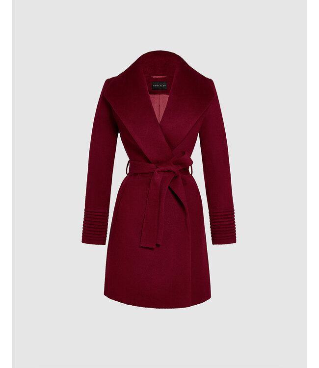 SENTALER Baby Alpaca Mid Length Shawl Collar Wrap Coat SEN23-92590