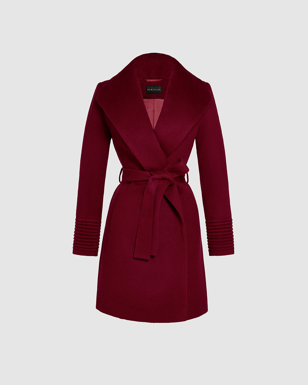 Baby Alpaca Mid Length Shawl Collar Wrap Coat SEN23-92590