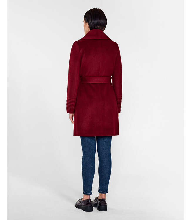 SENTALER Baby Alpaca Mid Length Shawl Collar Wrap Coat SEN23-92590