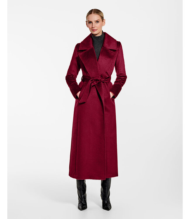 SENTALER Suri Alpaca Maxi Notched Collar Wrap Coat SEN25-28030S