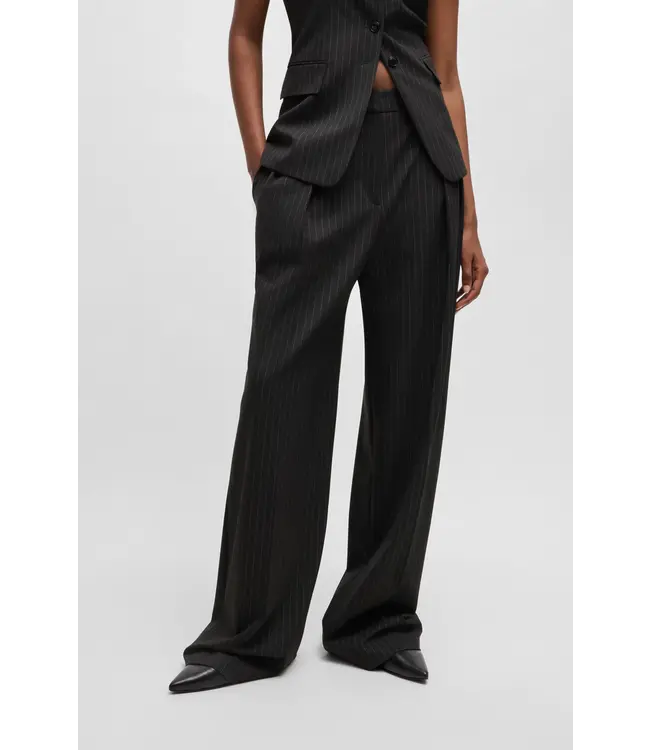 BOSS Regular-fit trousers in pinstripe stretch fabric