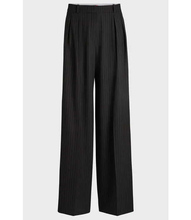 BOSS Pantalon à coupe régulière en tissu extensible à rayures