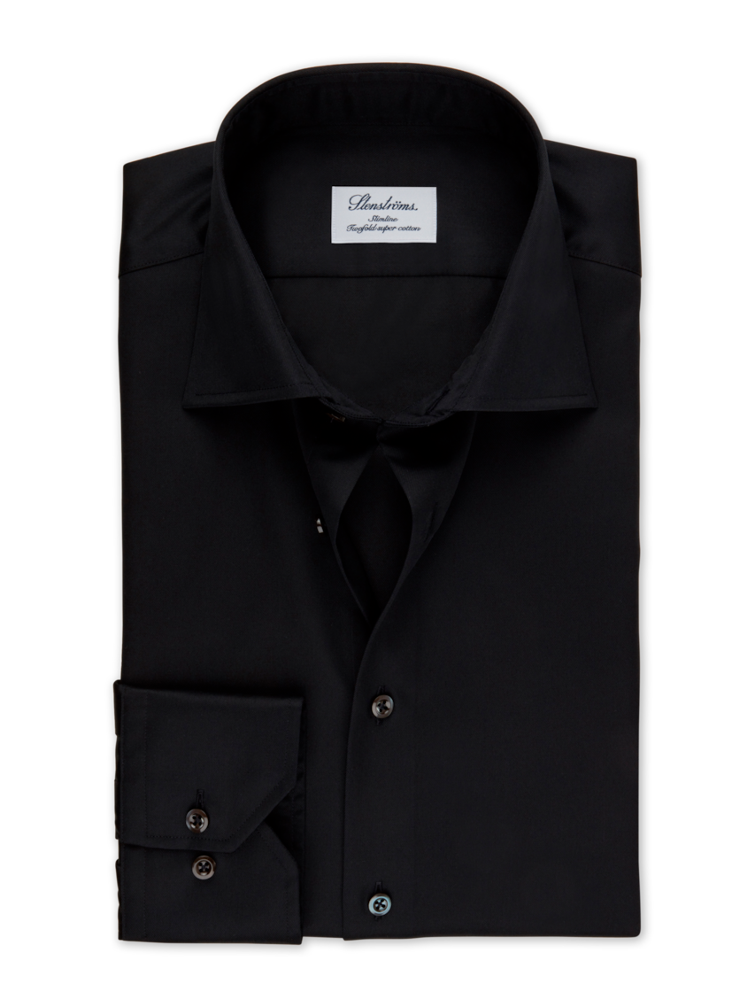 Slimline Black Twill Shirt