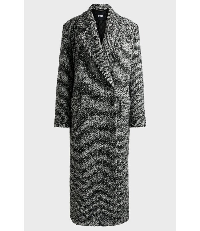 BOSS Manteau ajusté en tweed bouclé avec doublure matelassée