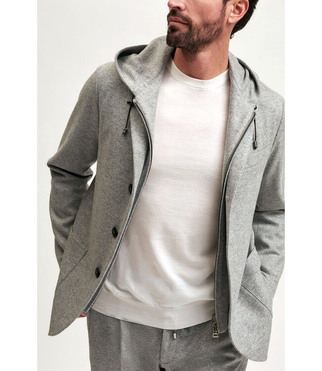 Manzoni24 Jersey wool jacket with detachable front part