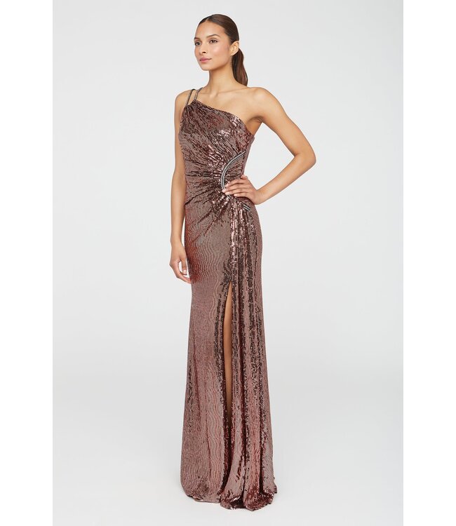 Theia Roxanne One Shoulder Gown