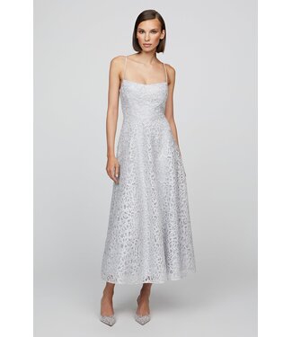 Theia Sleeveless Tulle Midi Dress