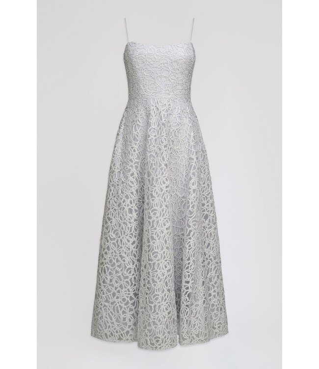 Theia Sleeveless Tulle Midi Dress