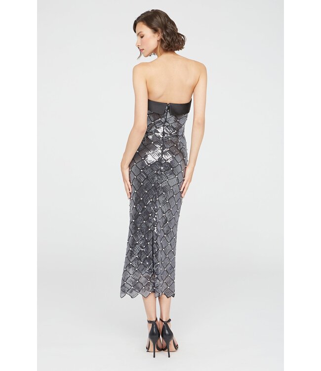 Theia Jewel Strapless Sequin Dress