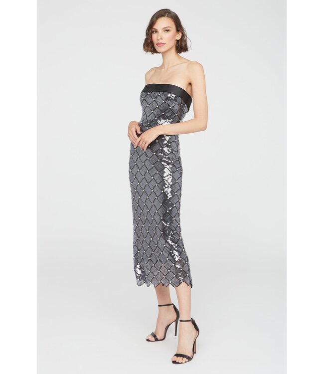 Theia Jewel Strapless Sequin Dress