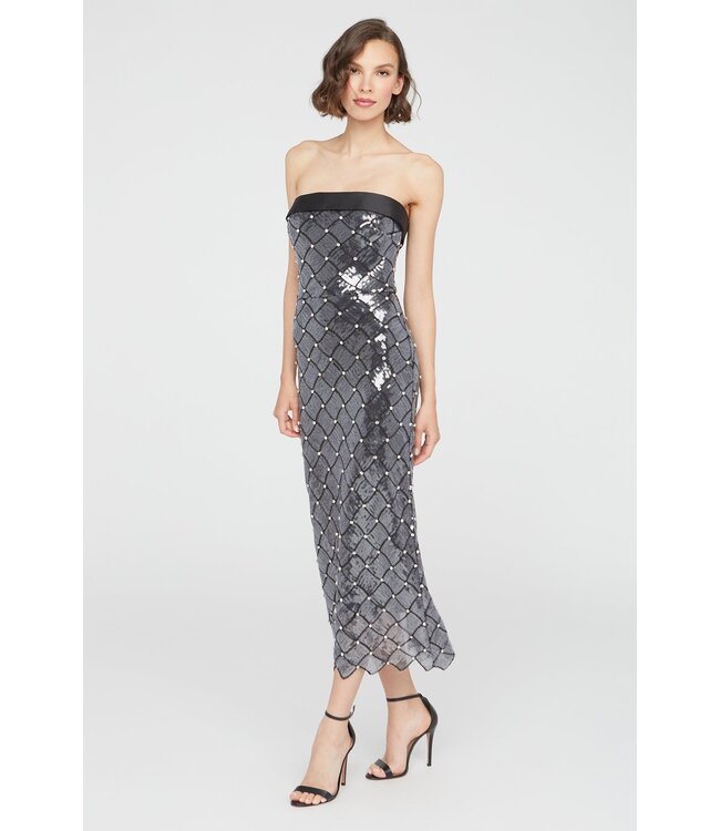 Theia Jewel Strapless Sequin Dress