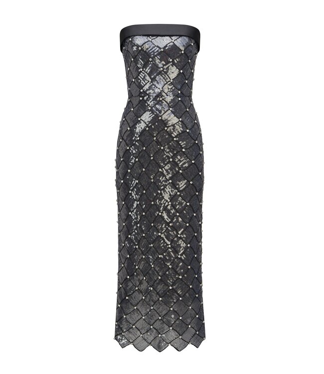 Theia Jewel Strapless Sequin Dress