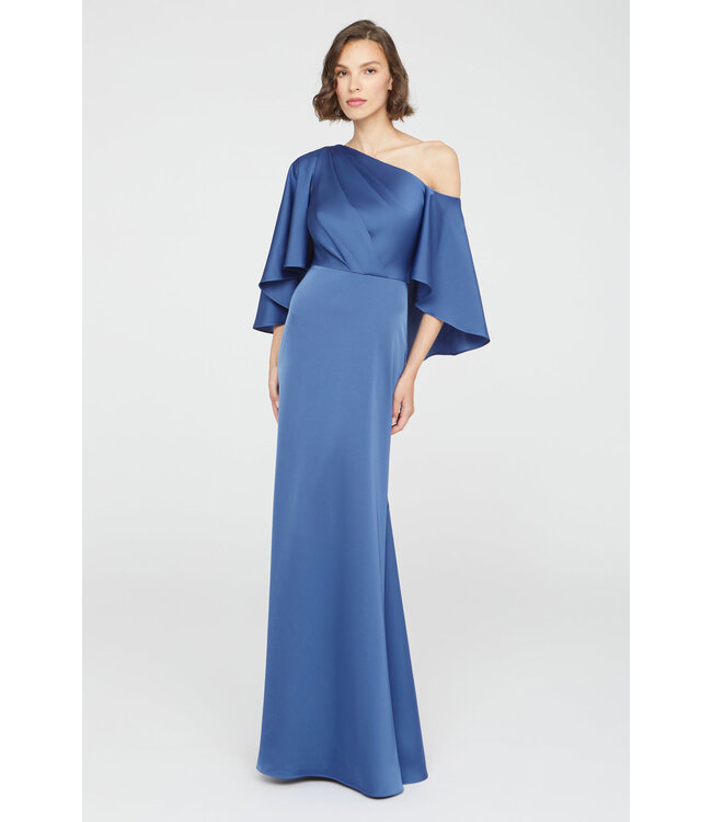 Theia Kia Cape Fit And Flare Gown