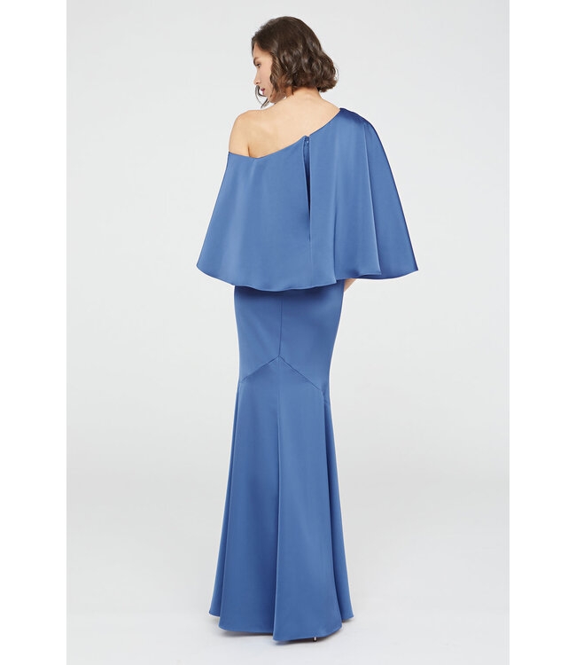 Theia Kia Cape Fit And Flare Gown