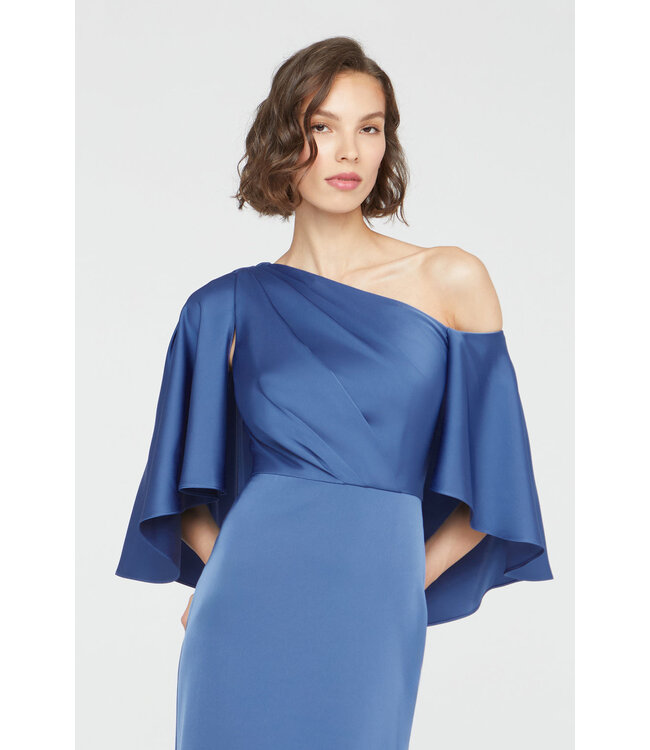 Theia Kia Cape Fit And Flare Gown