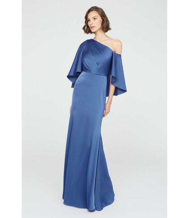 Theia Kia Cape Fit And Flare Gown