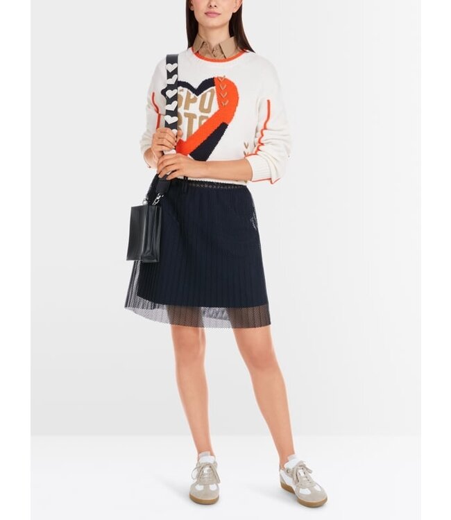 MARC CAIN Short pleated net skirt