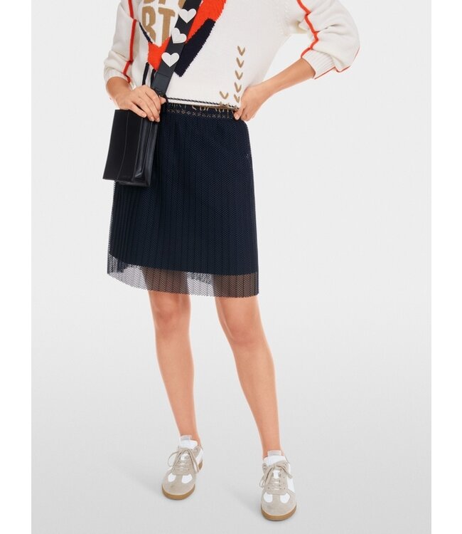 MARC CAIN Short pleated net skirt