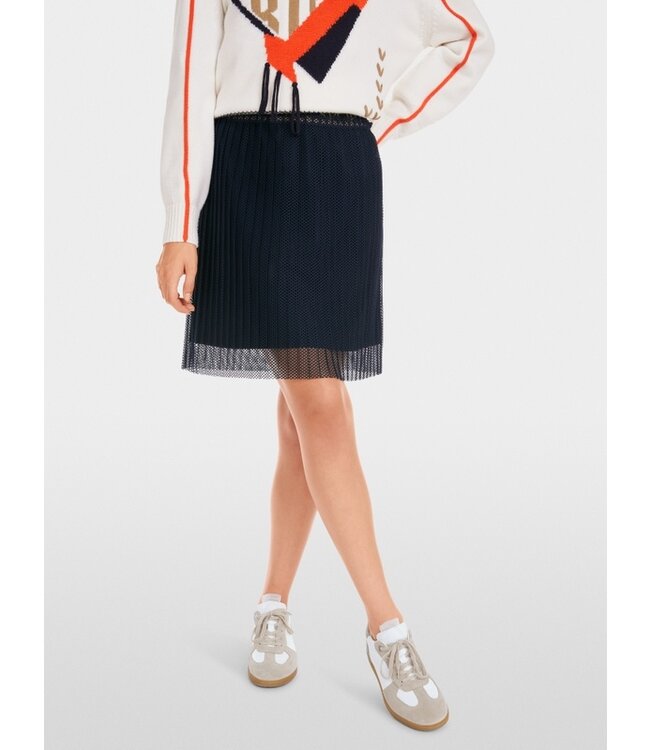 MARC CAIN Short pleated net skirt