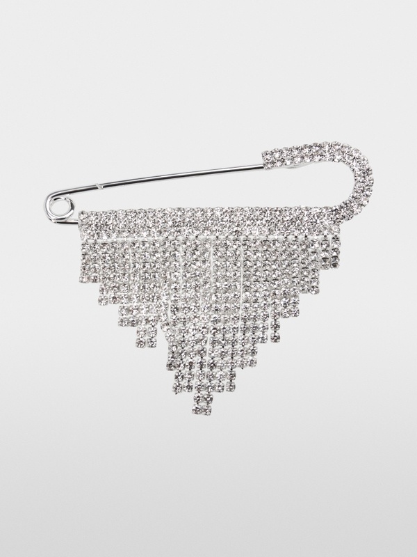Brooch with sparkling rhinestones