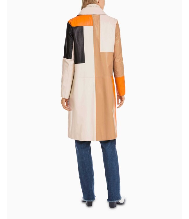 MARC CAIN Nappa leather block coat