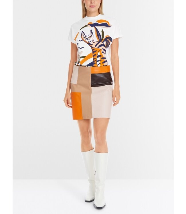 MARC CAIN Skirt made from lamb nappa