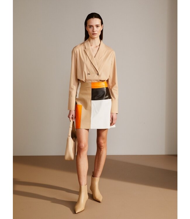 MARC CAIN Skirt made from lamb nappa