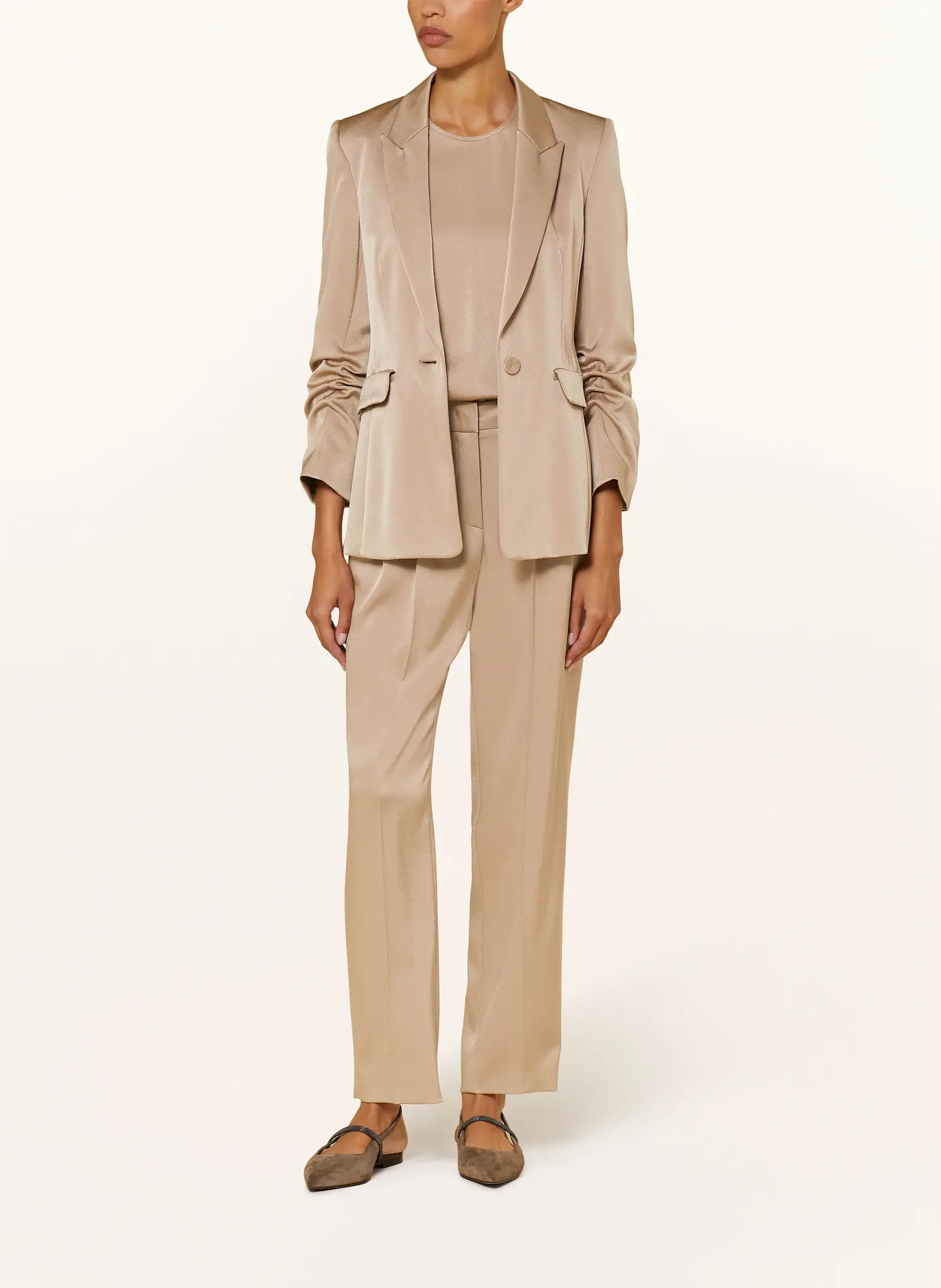 Satin one-button blazer