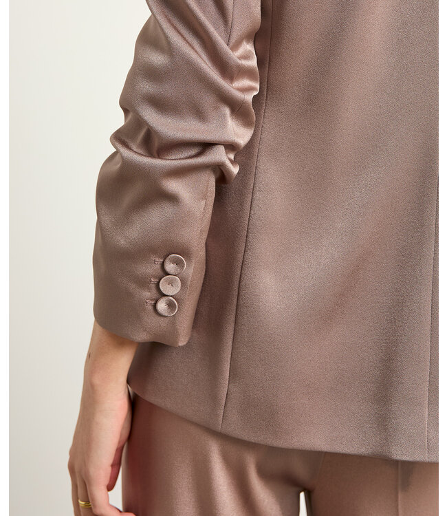 LUISA CERANO Satin one-button blazer