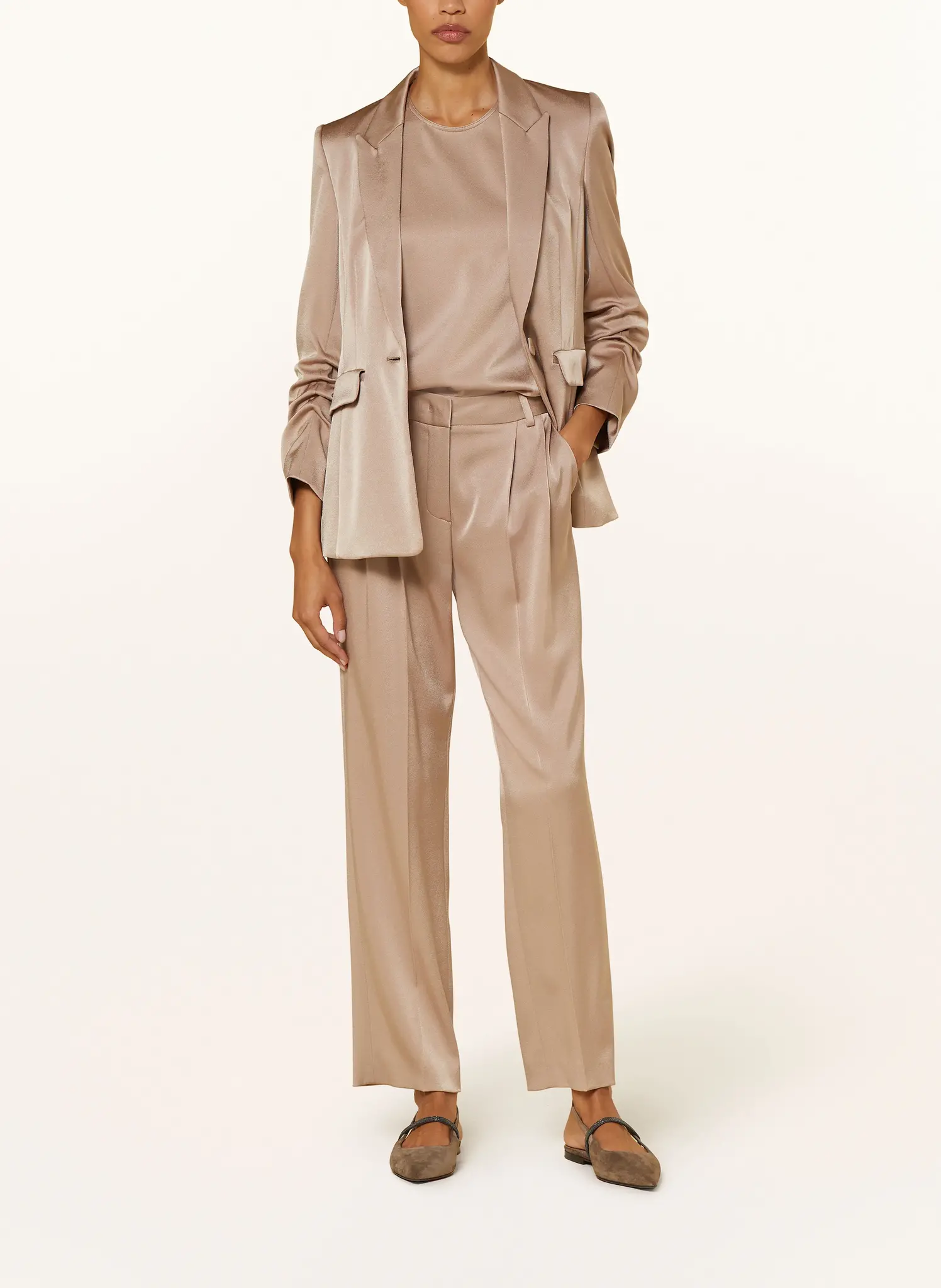 Satin wide leg trousers