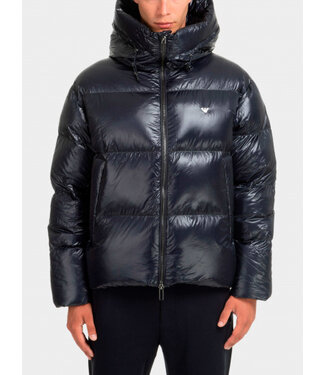 EMPORIO ARMANI Hooded Collar Brand Detailed Zippered Puffer
