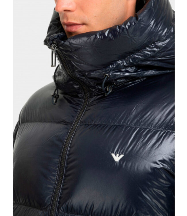 EMPORIO ARMANI Hooded Collar Brand Detailed Zippered Puffer