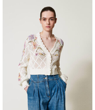 TWINSET Cardigan en tricot à imprimé floral