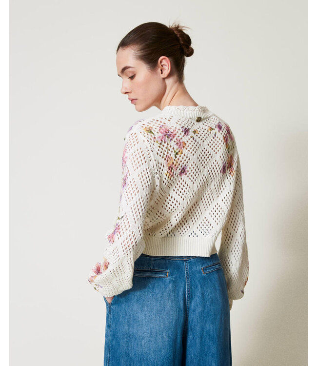 TWINSET Knit cardigan with floral print